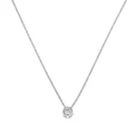 Дамско сребърно колие проба 925 с кръгла висула с камъче цирконий