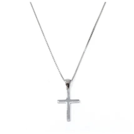 Дамско сребърно колие проба 925 с висулка във формата на изчистен кръст