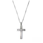 Дамско сребърно колие проба 925 с висулка кръст с циркониеви камъчета