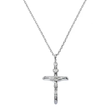 Мъжки класически сребърен кръст проба 925 с родиево покритие