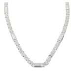 уникален мъжки сребърен синджир проба 925 с геометрични фигури подредени по изискан начин