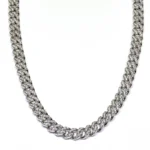 Масивно дамско сребърно колие проба 925 с родиево покритие класическа плетка за всяка жена