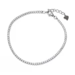 Мини дамска сребърна гривна проба 925 тип тенис придава'а нежност и блясък