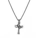 Мъжко сребърно колие проба 925 с висулка във формата на кръст с корона